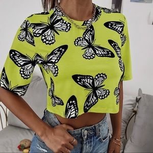 › butterfly crop tee.